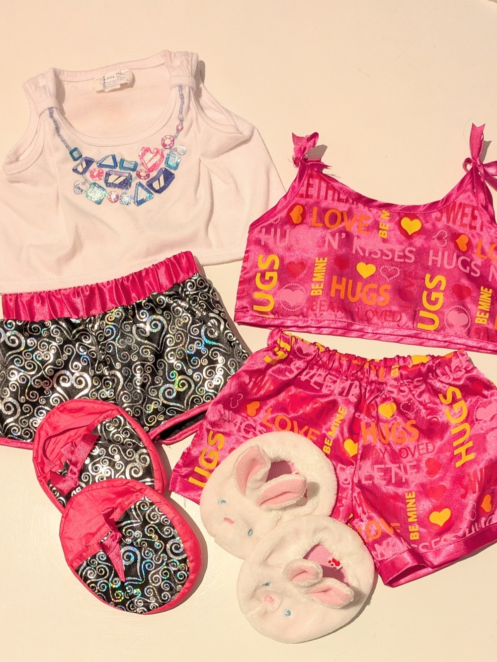 BABW Build A Bear Workshop Two Pairs Of Girls Silky Pajamas
